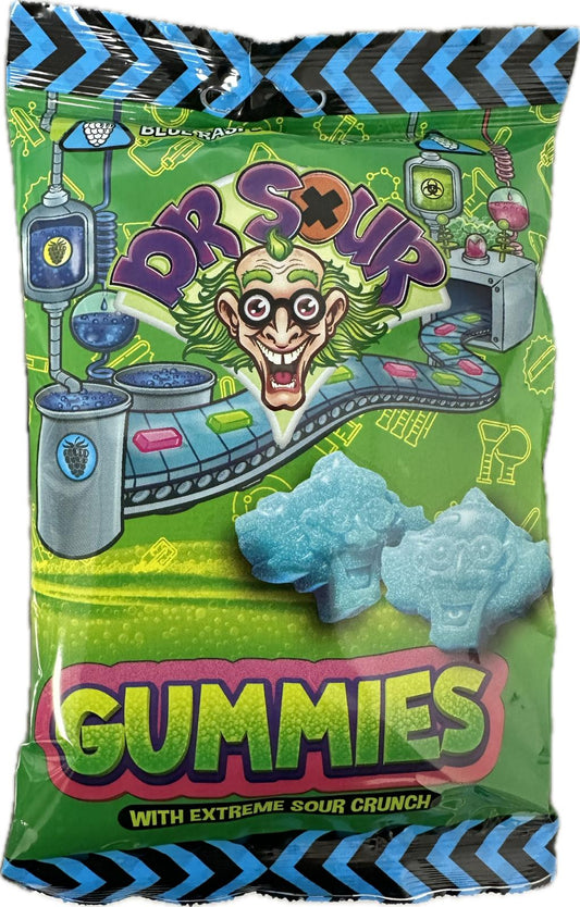 Dr Sour Gummies With Extreme Sour Crunch Blue Raspberry Flavour 200g