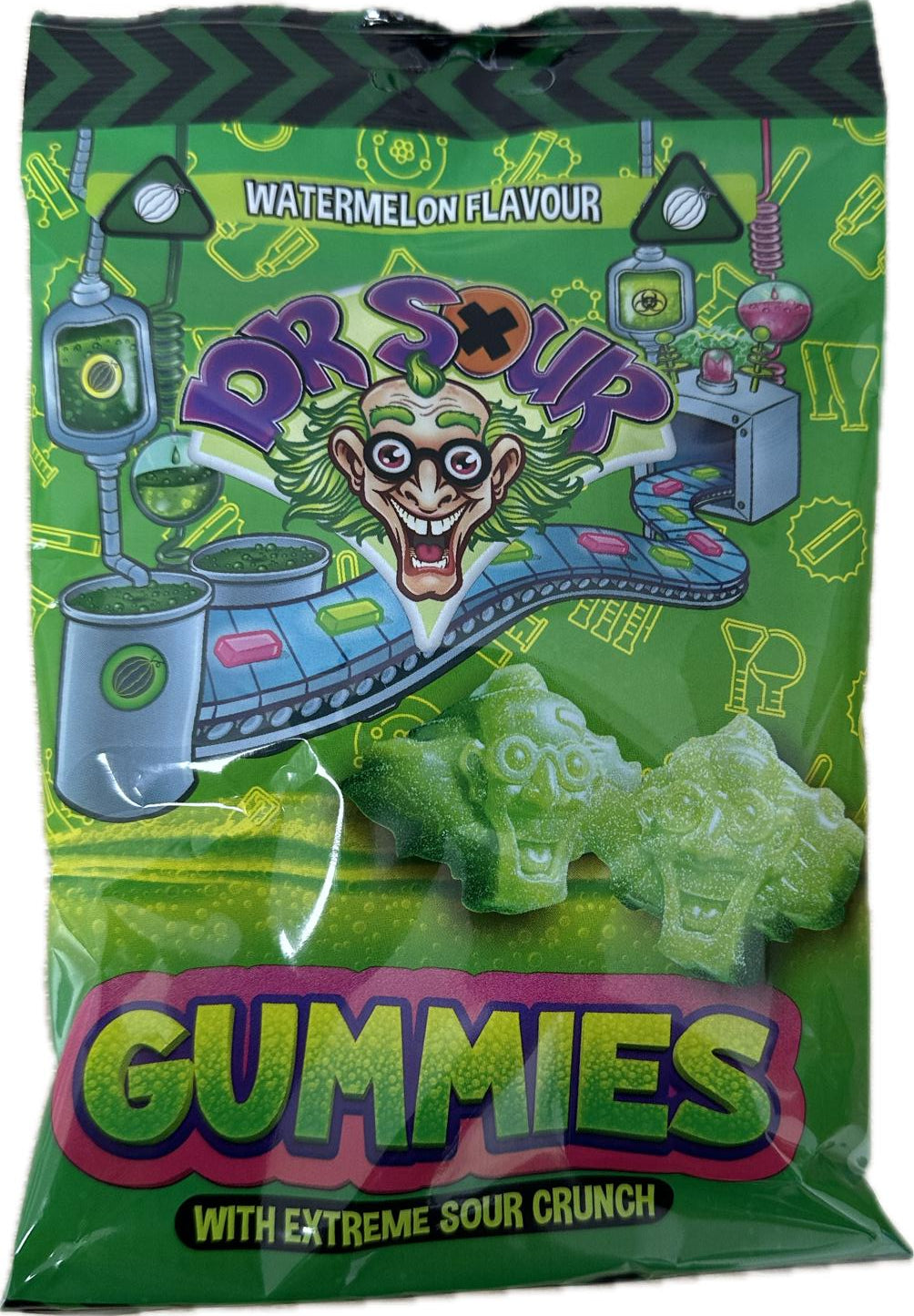 Dr Sour Gummies mit extrem saurem Crunch-Wassermelonen-Geschmack 200g