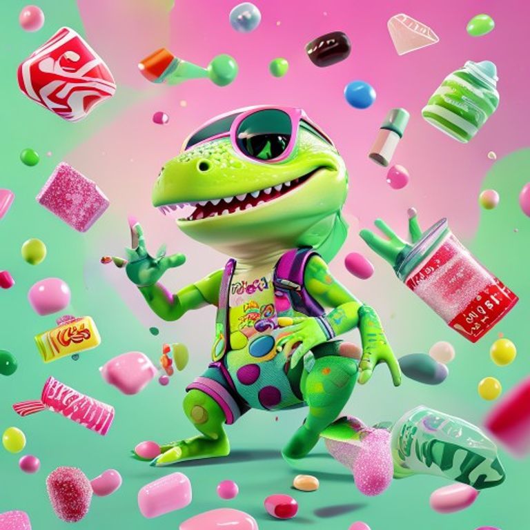 Y2K Lizard with Snacks